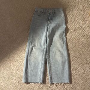 Madewell light blue jeans, the perfect vintage wide leg crop jean size 24